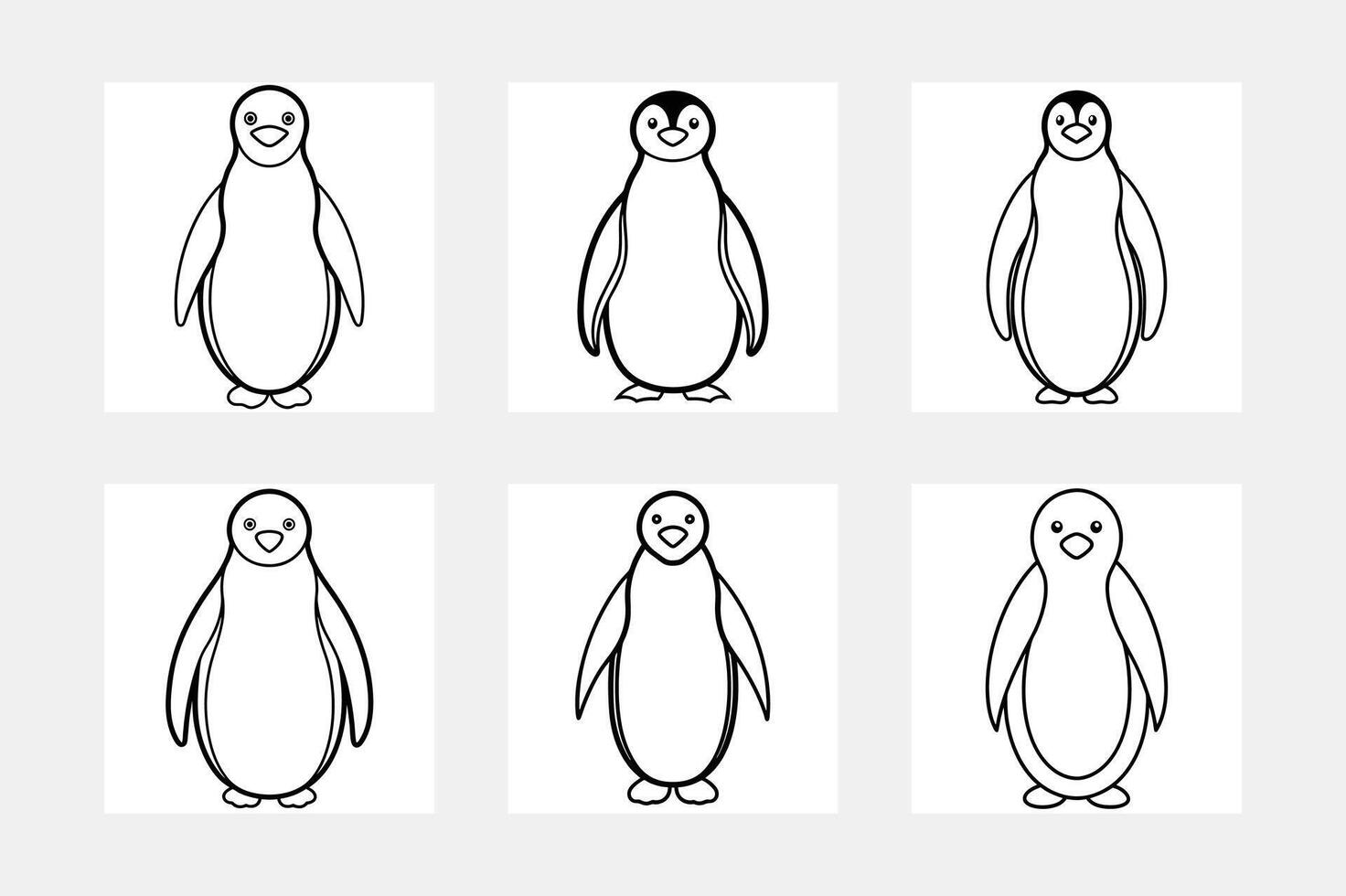 Playful Penguin Line Art for Kids Coloring Books vector
