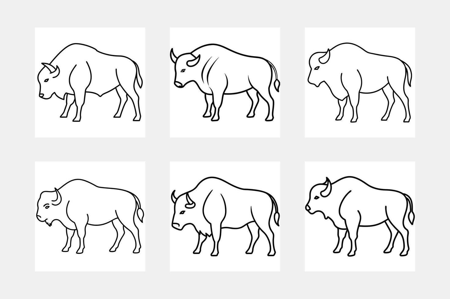 Mastering Bison Line Art Illustration Techniques vector