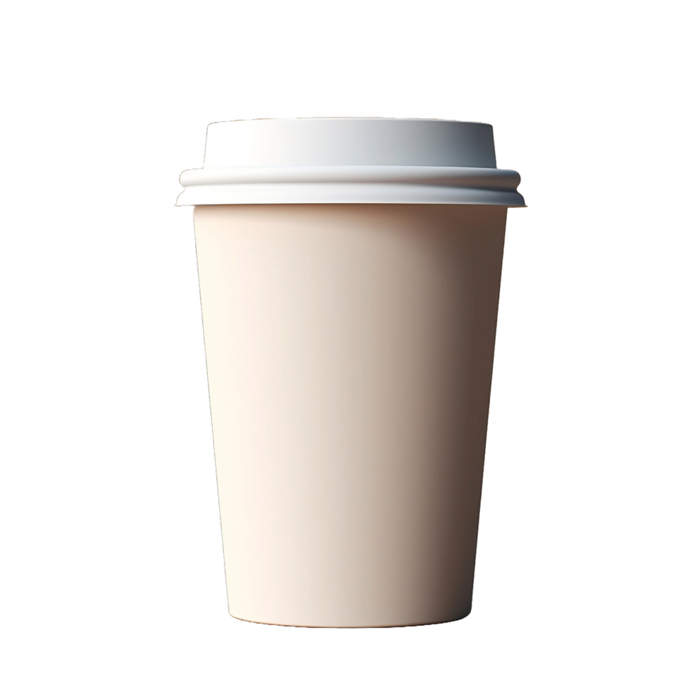 3d Paper Coffee Cup isolated on transparent background png