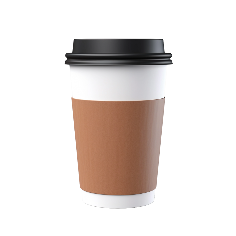 3d Paper Coffee Cup isolated on transparent background png