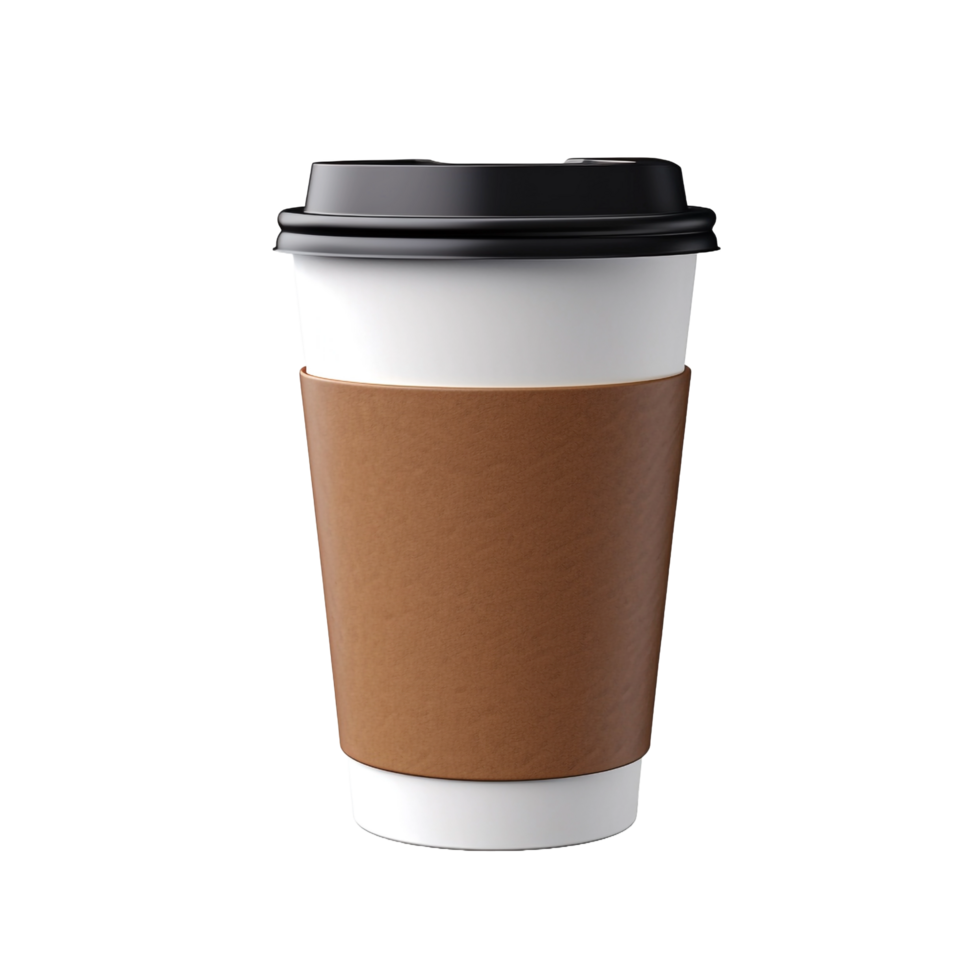 3d Paper Coffee Cup isolated on transparent background png