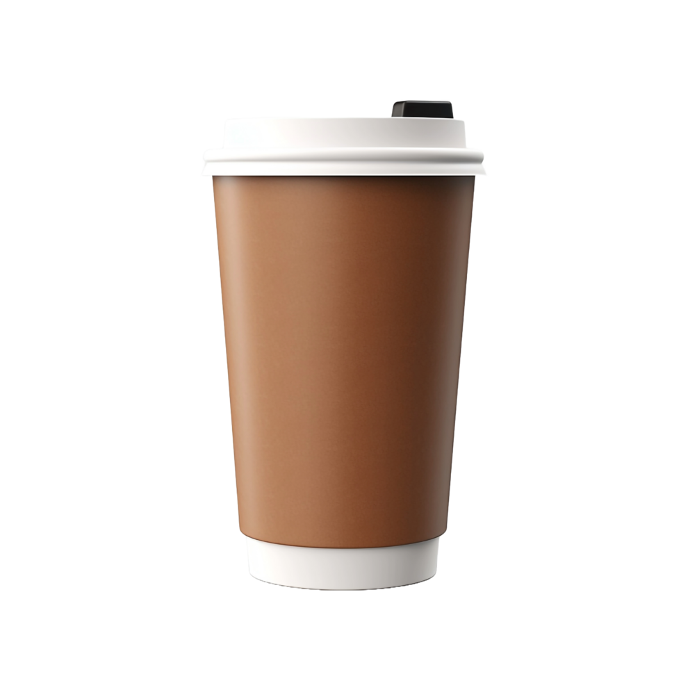 3d Paper Coffee Cup isolated on transparent background png