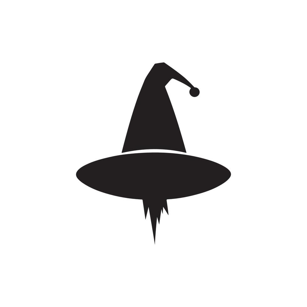 Halloween witch and wizard hat art, silhouette, icon, logo, doddle design black and white vector