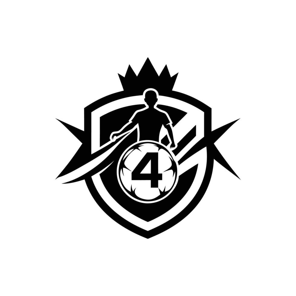 American soccer art silhouette logo icon design black and white vector