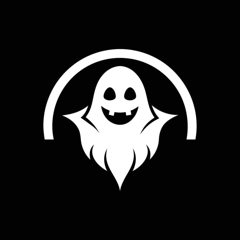 Halloween ghost with eyes , logo, icon, Doodle, Halloween ghost with eyes silhouette black and white vector