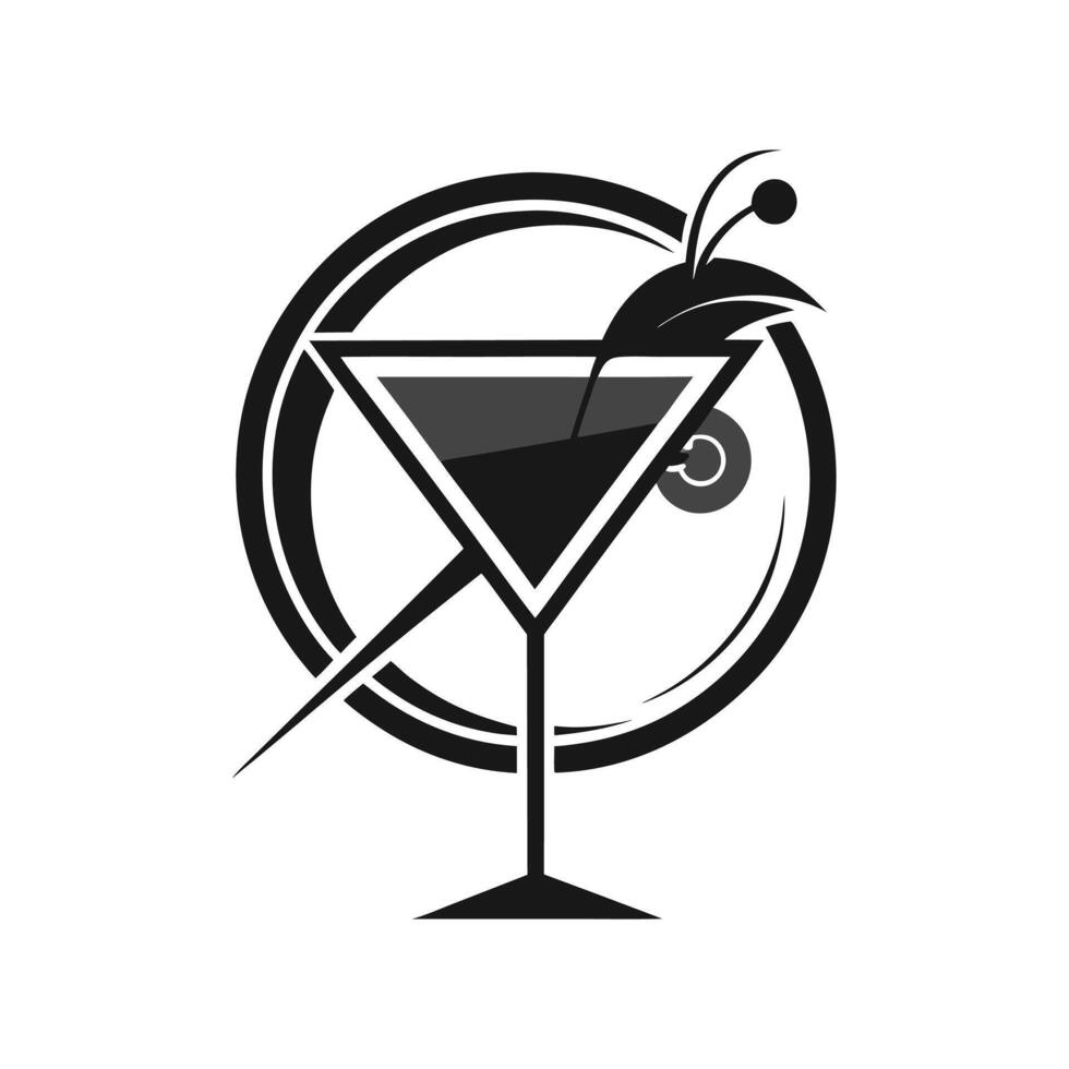 cocktail party icon, logo, , minimal design, cocktail party silhouette design black and white vector