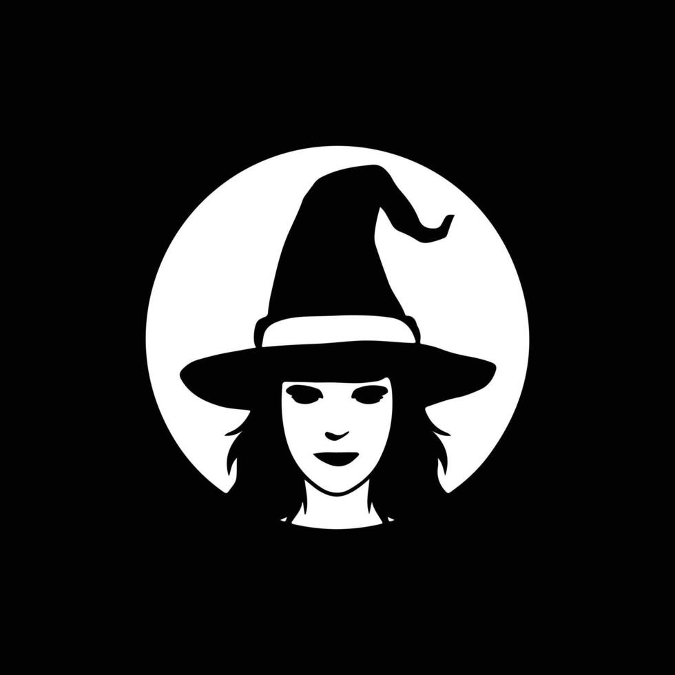 Halloween witch and wizard hat art, silhouette, icon, logo, doddle design black and white vector