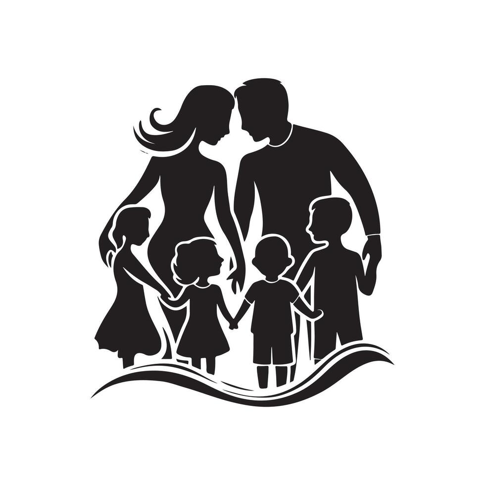 down syndrome silhouette logo design on white background vector