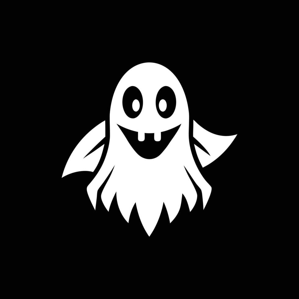 Halloween ghost with eyes , logo, icon, Doodle, Halloween ghost with eyes silhouette black and white vector