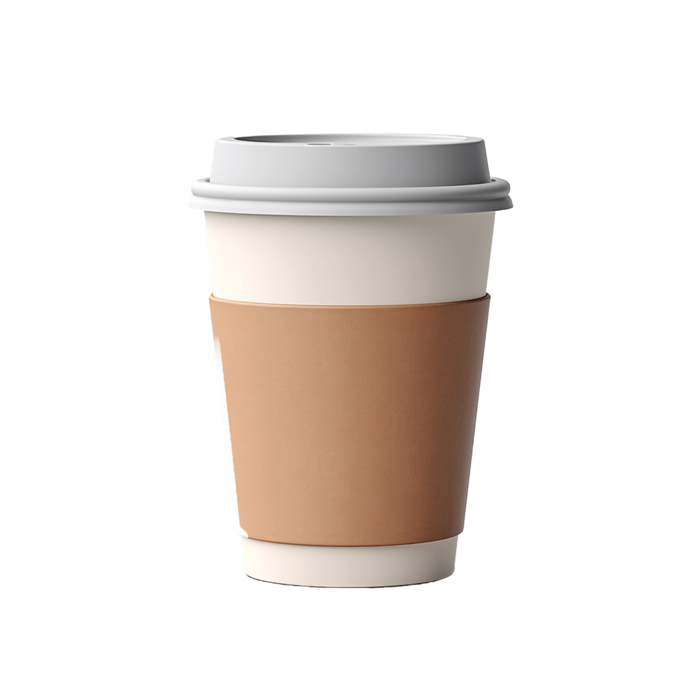 3d Paper Coffee Cup isolated on transparent background png