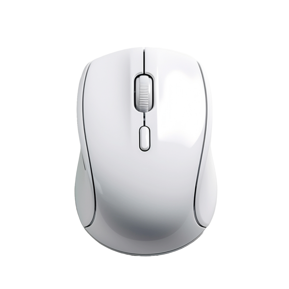 A computer mouse with a light isolated on transparent background png