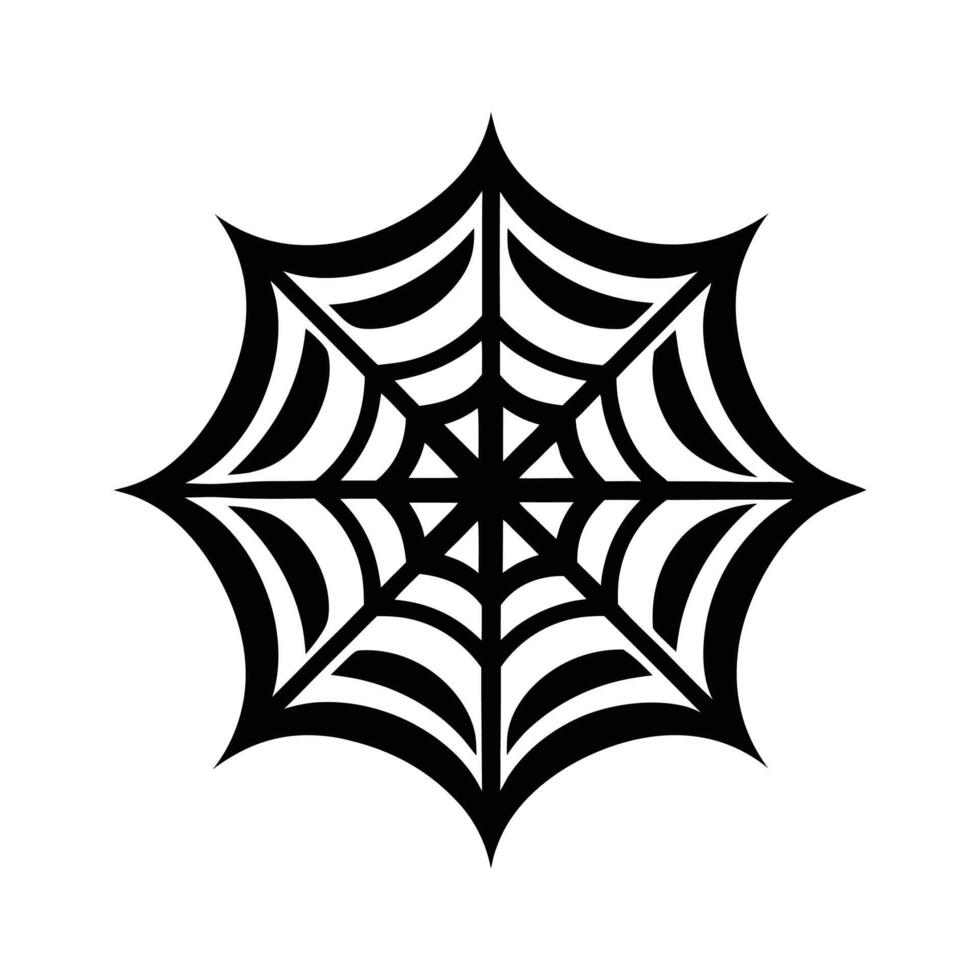 Halloween spider with spider net logo. icon, silhouette design black and white vector