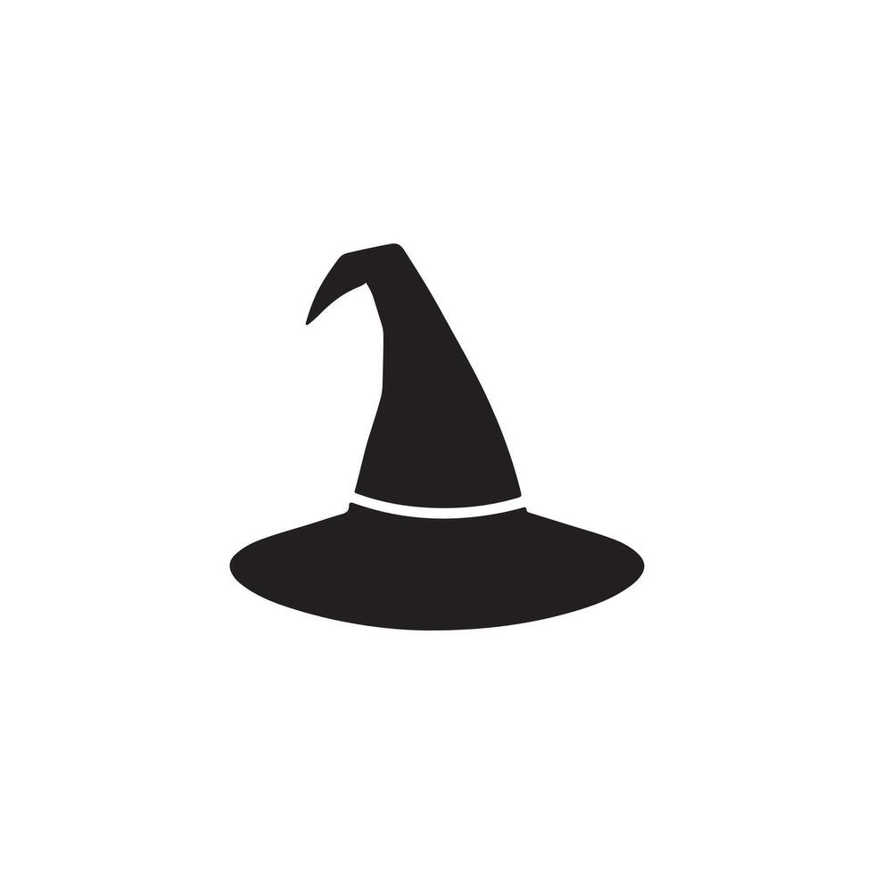 Halloween witch and wizard hat art, silhouette, icon, logo, doddle design black and white vector