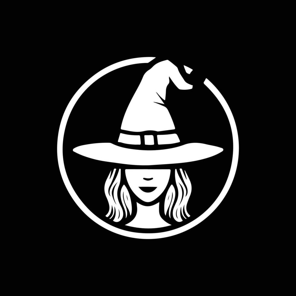 Halloween witch and wizard hat art, silhouette, icon, logo, doddle design black and white vector
