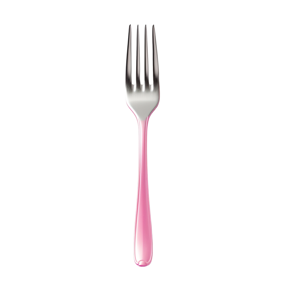A fork with a pink border isolated on transparent background png