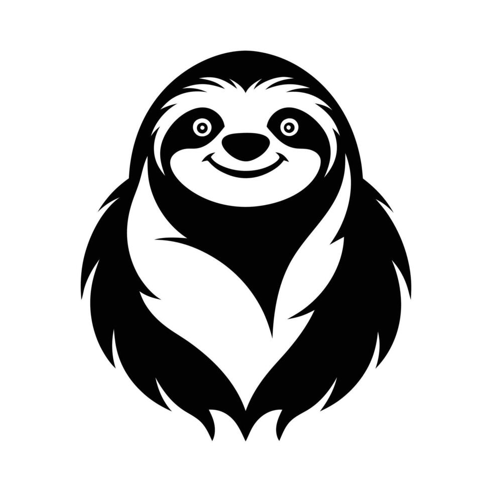 sloth art silhouette logo icon design black and white vector