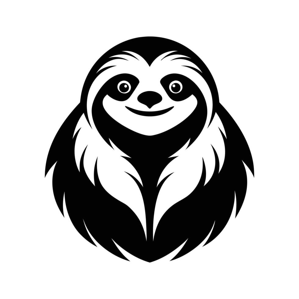 sloth art silhouette logo icon design black and white vector