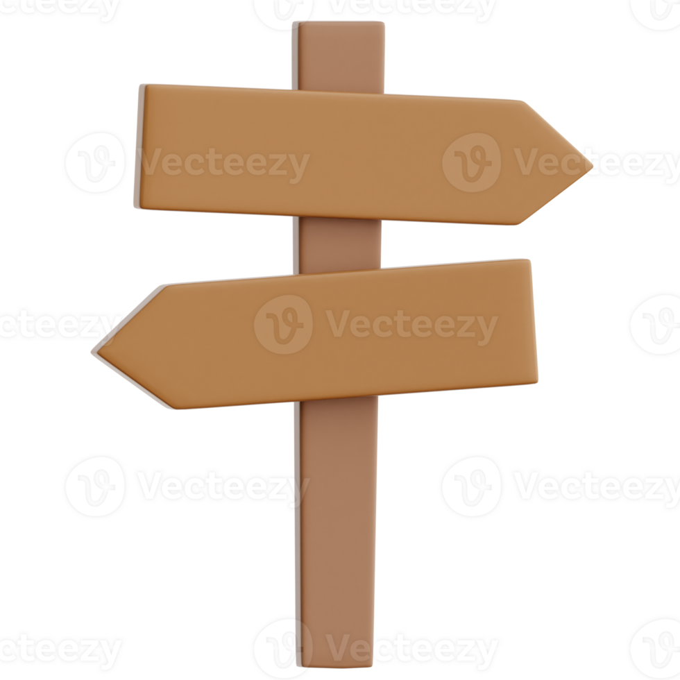 Wood Sign 3d Illustration png