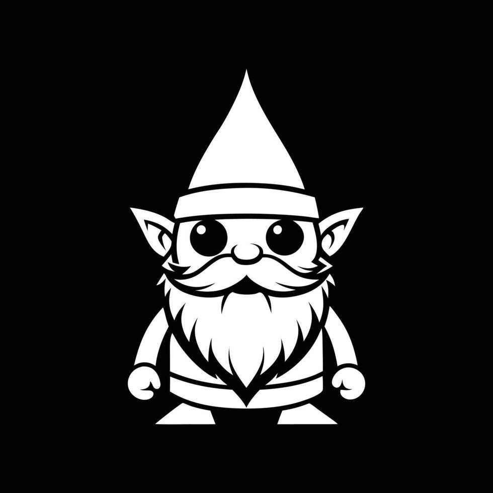 gnome art illustration silhouette logo design black and white vector