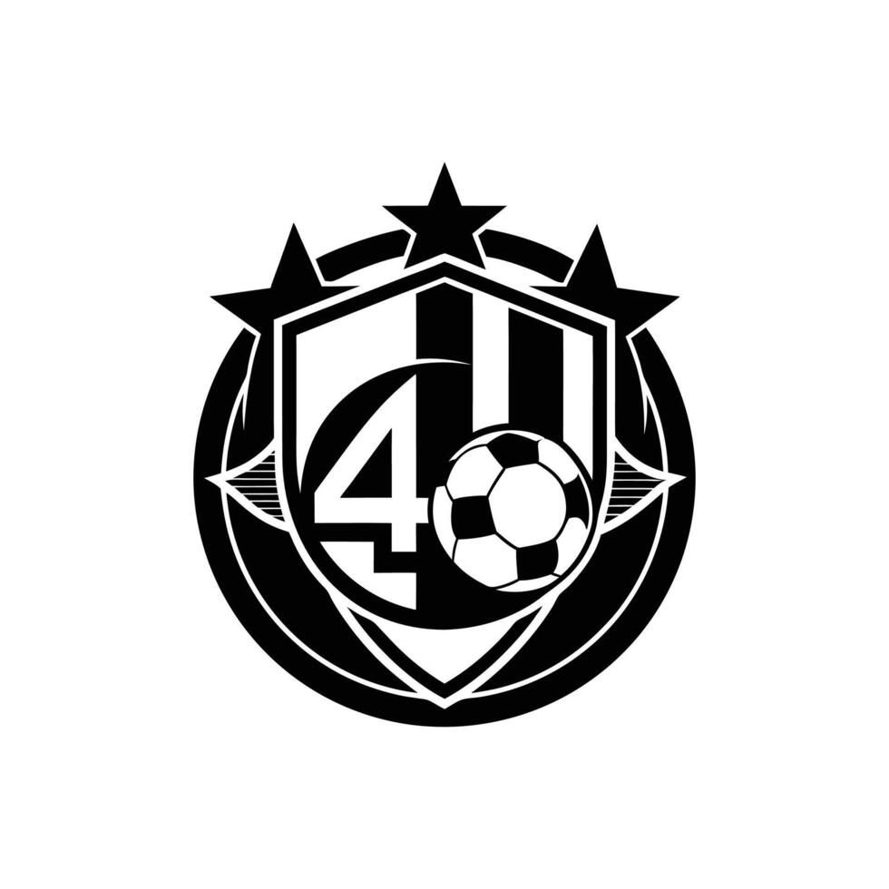 American soccer art silhouette logo icon design black and white vector