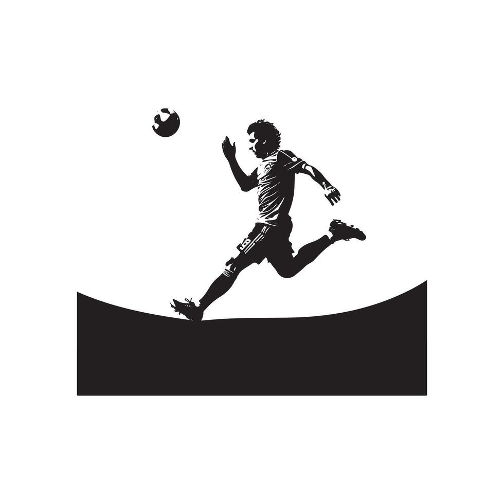 American soccer art silhouette logo icon design black and white vector
