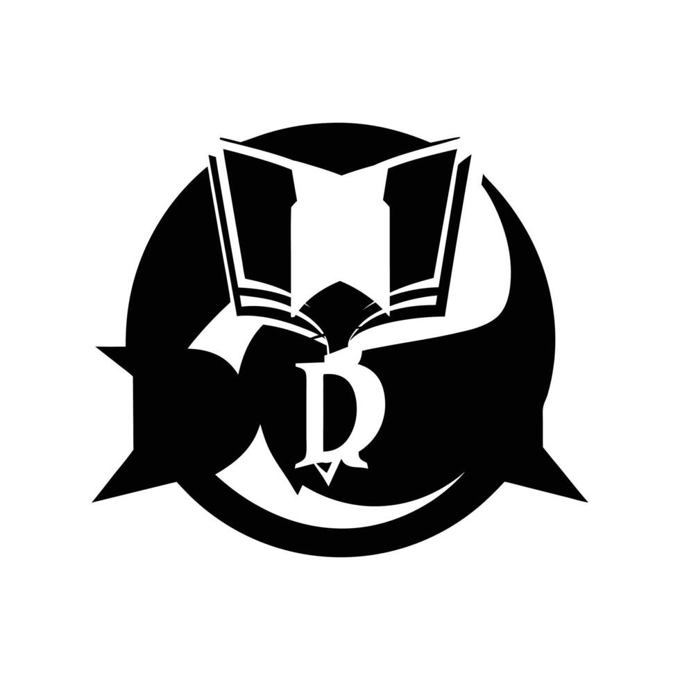 dyslexia silhouette logo icon design black and white vector