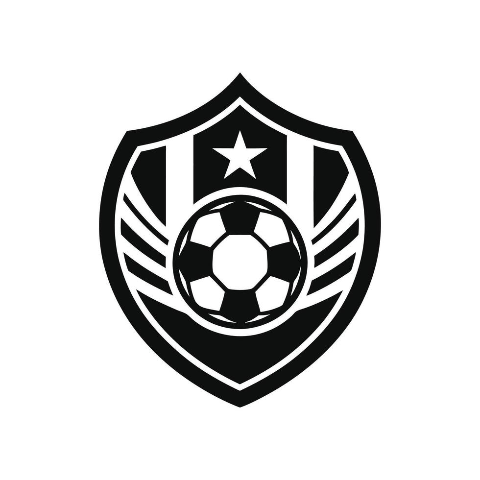 American soccer art silhouette logo icon design black and white vector