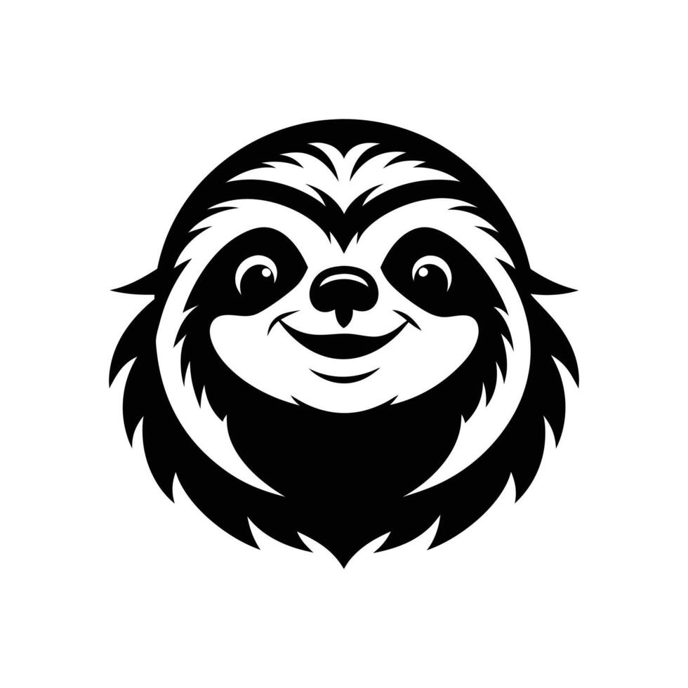 sloth art silhouette logo icon design black and white vector