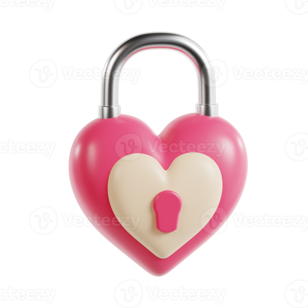 heart lock 3d transparent background png