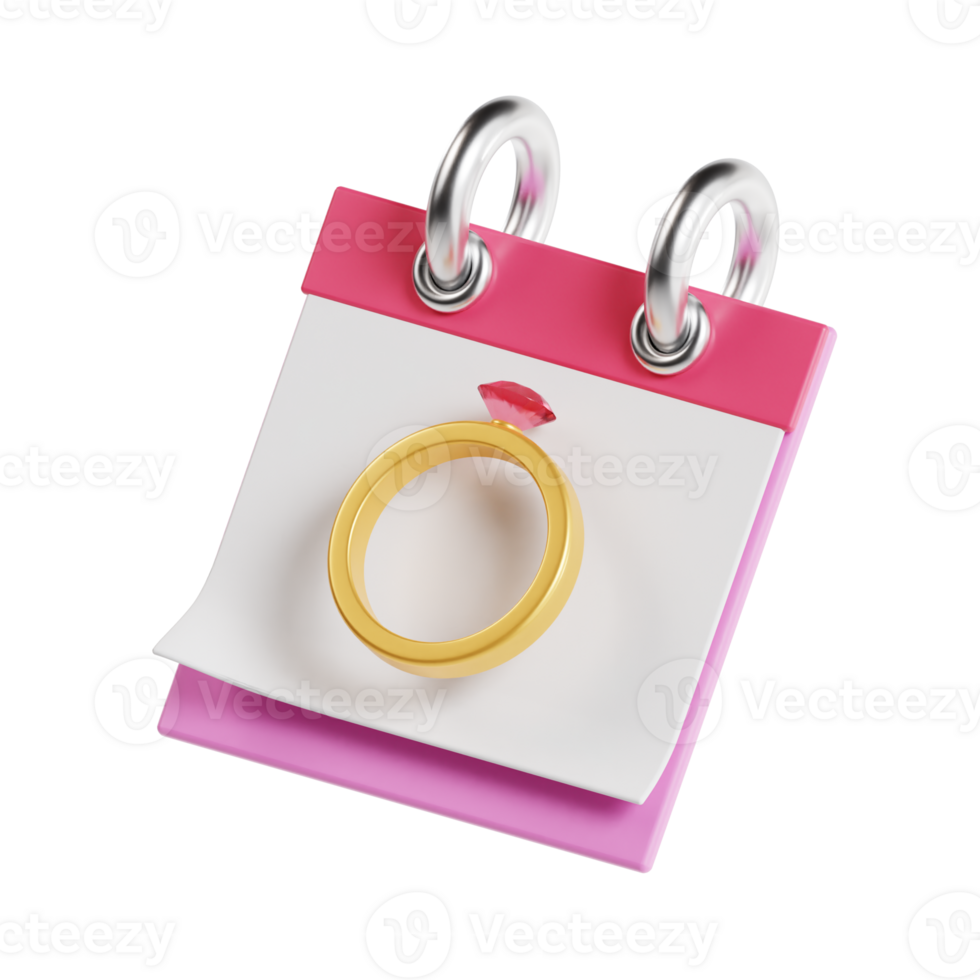 wedding calendar 3d transparent background png