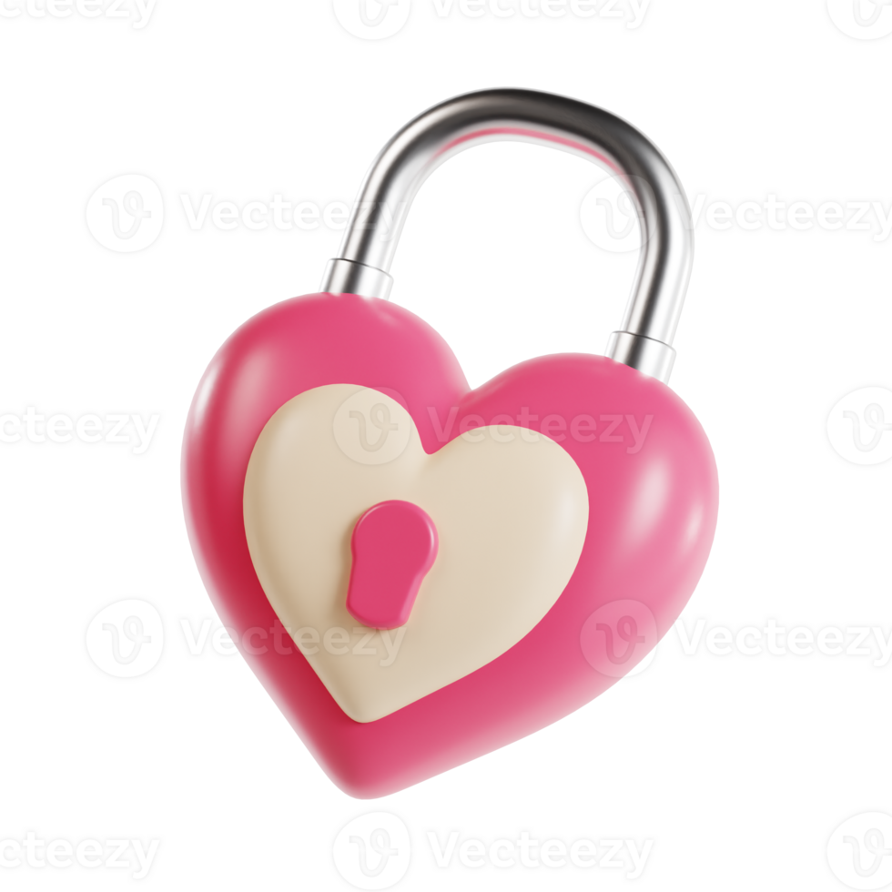 heart lock 3d transparent background png