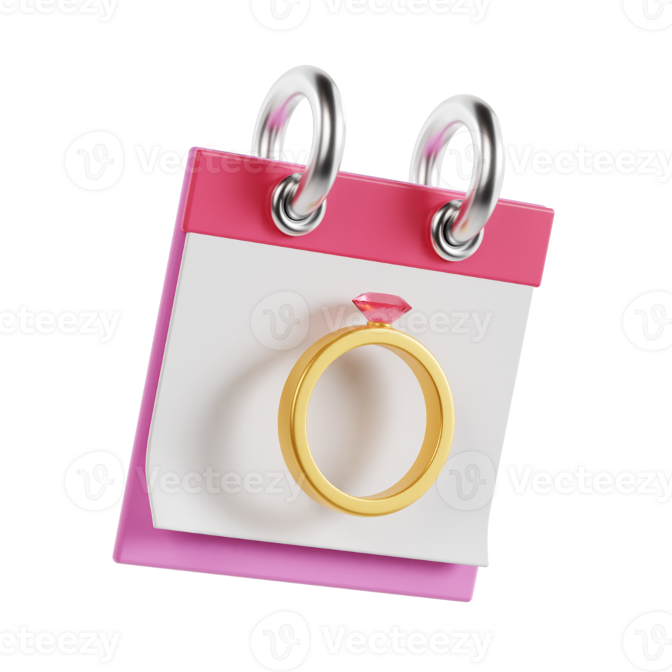 wedding calendar 3d transparent background png