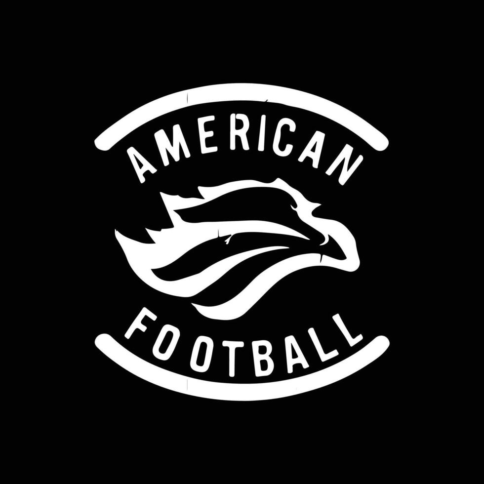 American football silhouette logo icon design black and white vector