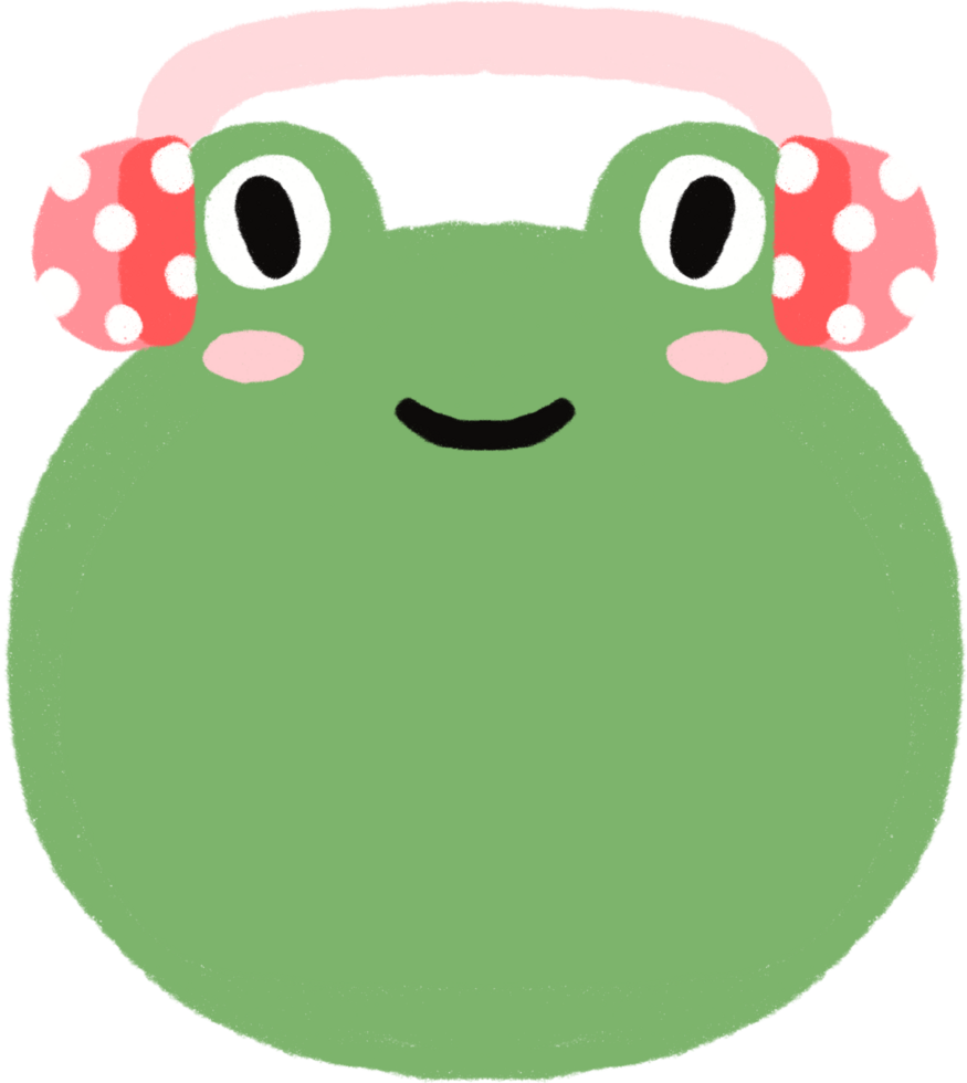 Green frog cartoon illustration png