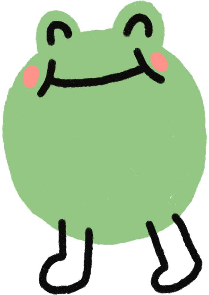 Green frog cartoon illustration png