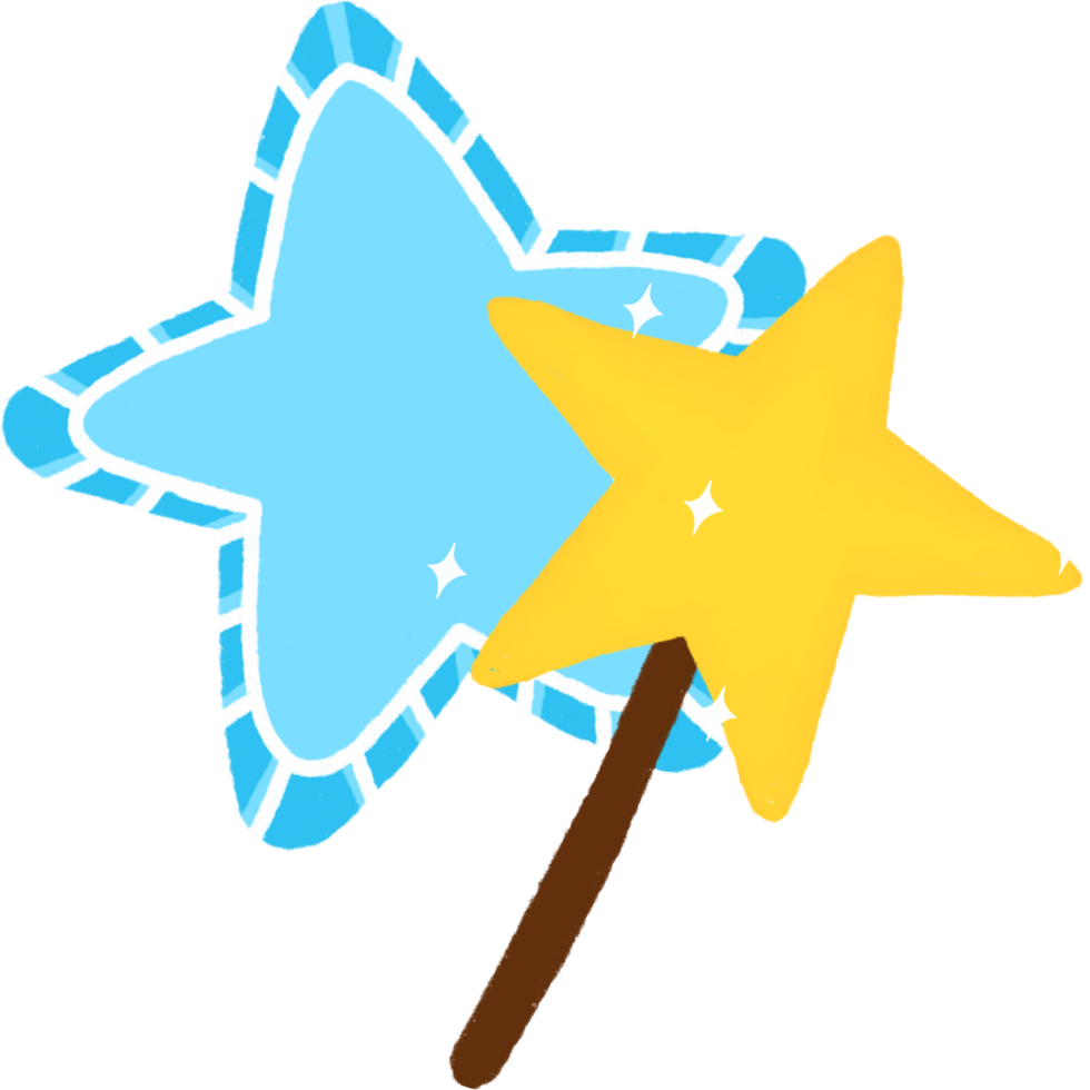 Magic star. cartoon illustration png
