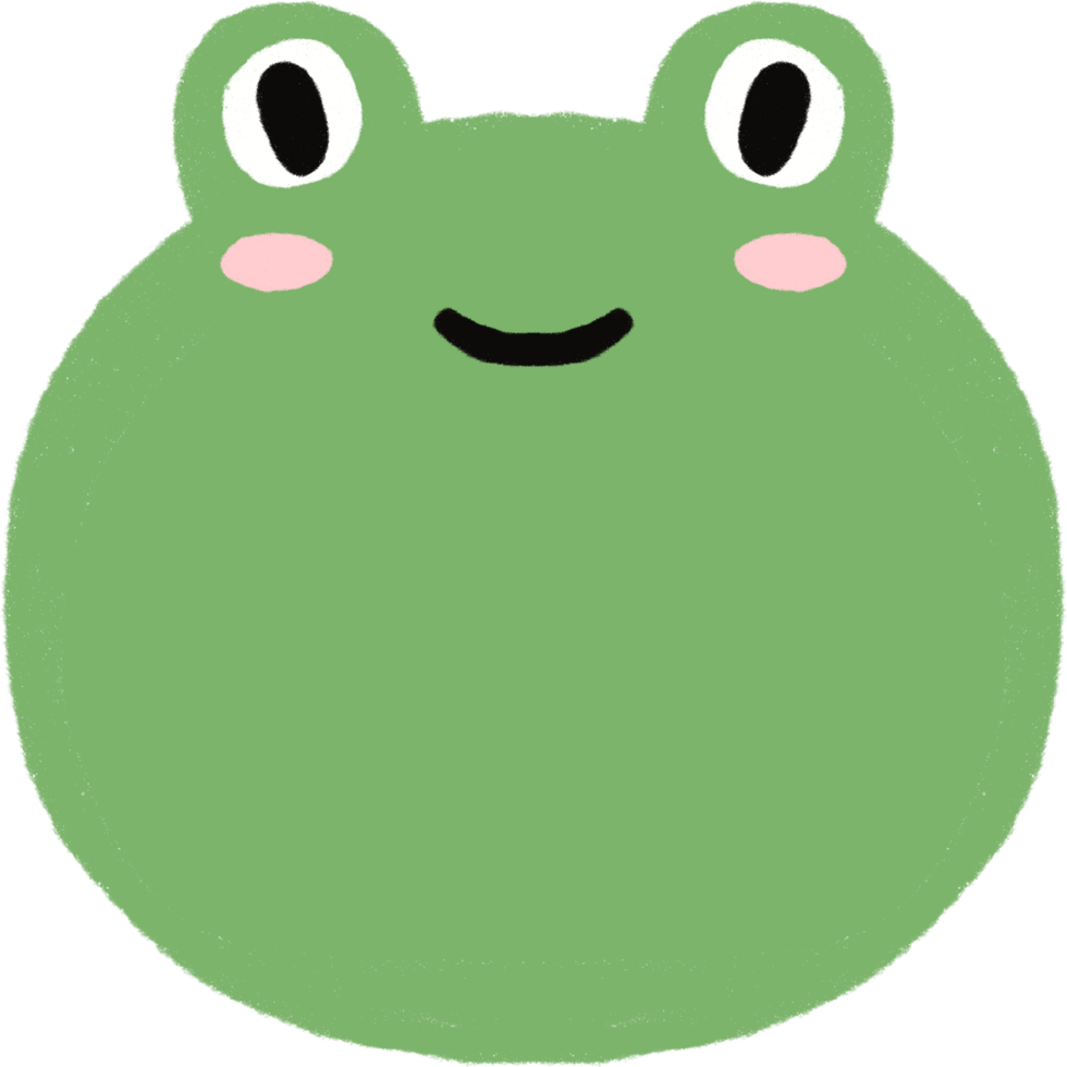 Green frog cartoon illustration png