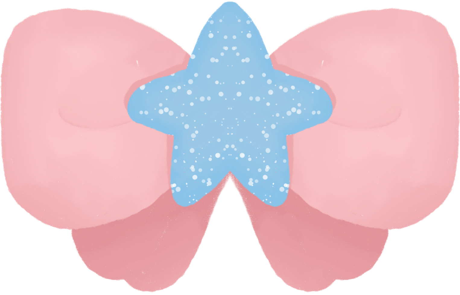 pink ribbon with star. cartoon illustration png