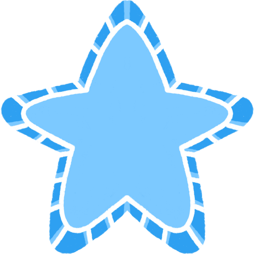 A cute blue star. cartoon illustration png