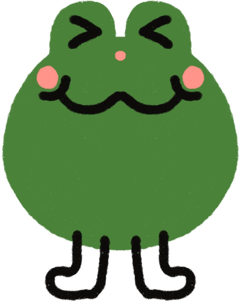 Green frog cartoon illustration png