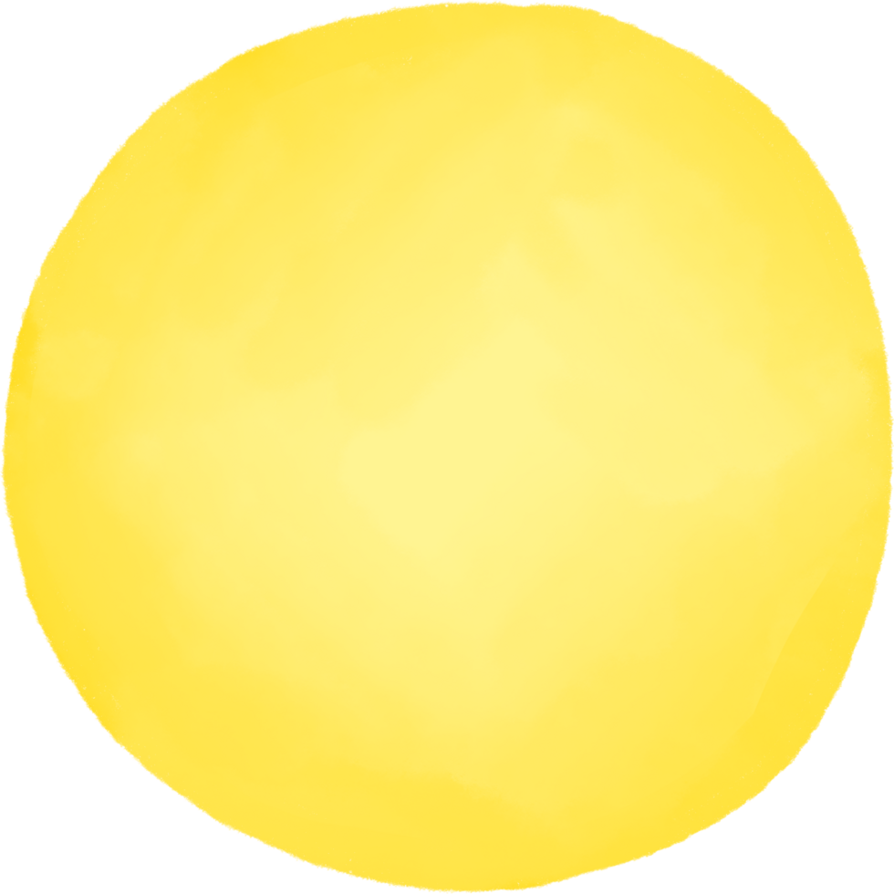 Yellow circle dot, water color style png