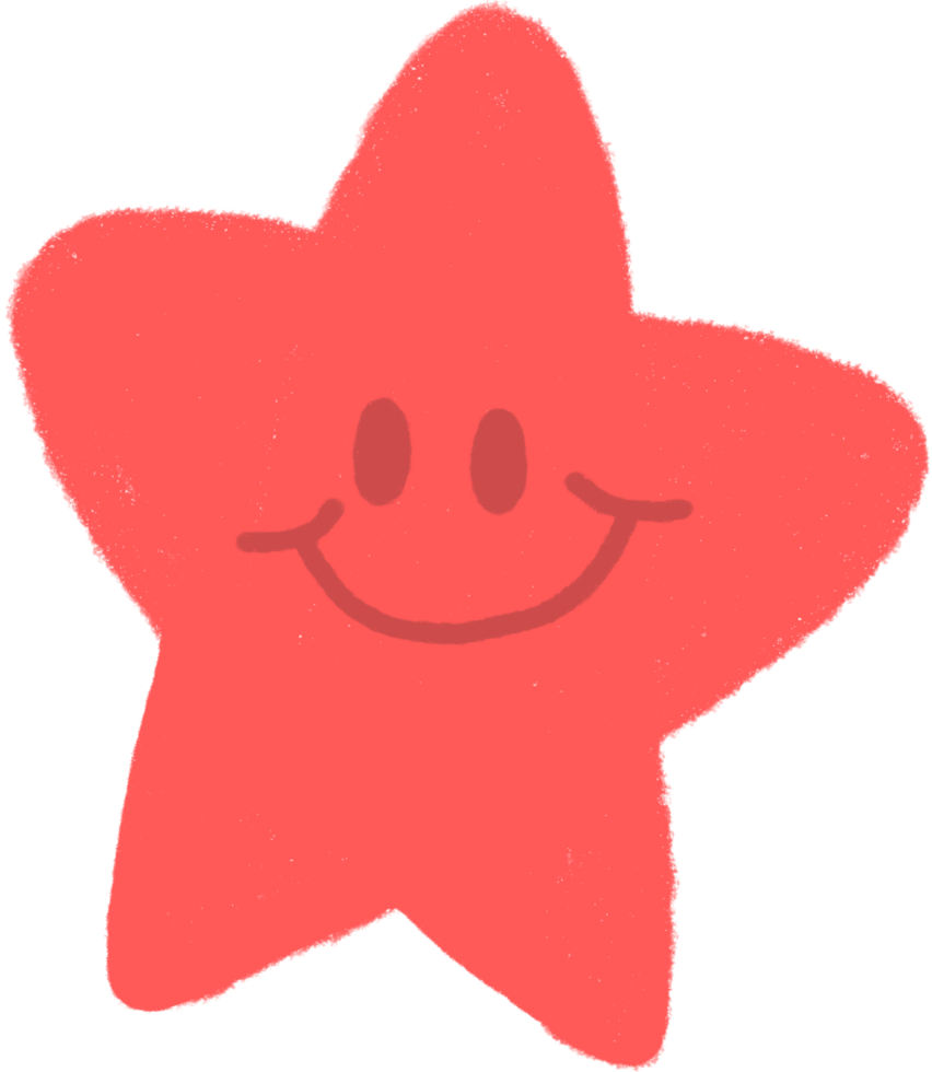 Red star. cartoon illustration png