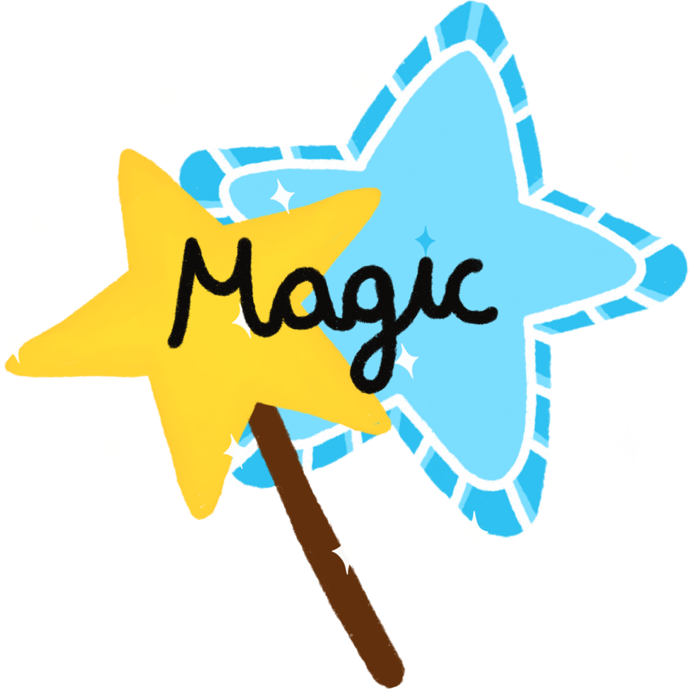 Magic star. cartoon illustration png