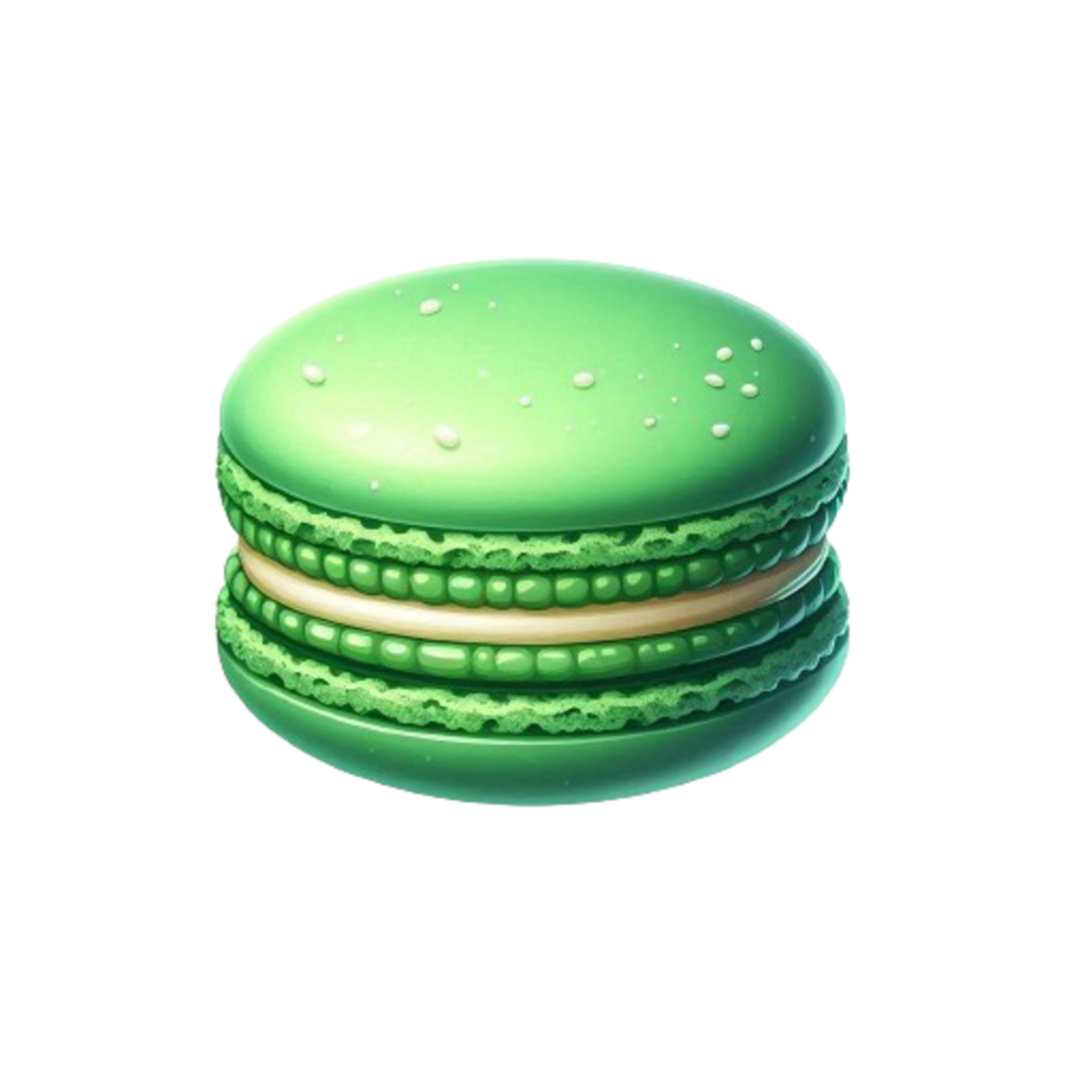 AI-generated Green Macaron Delight icon on isolated and transparent background png