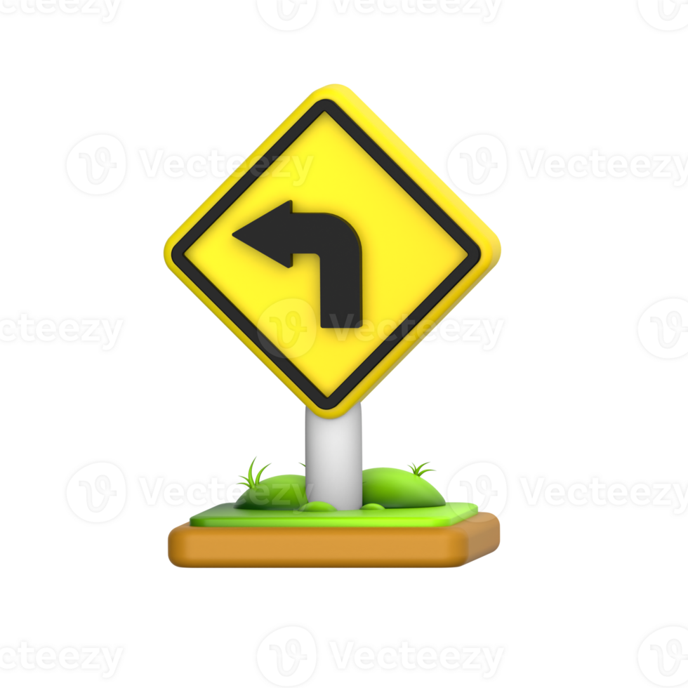 Left Turn 3D Icon png