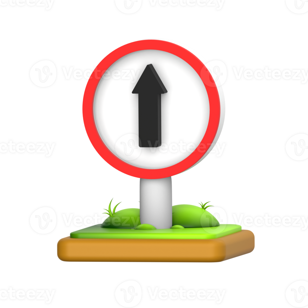 Go straight Sign 3D Icon png
