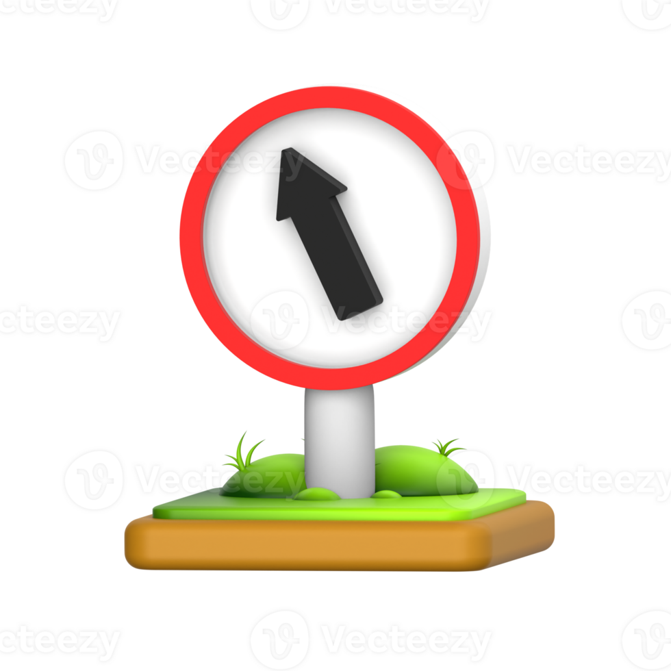 Go straight Sign 3D Icon png