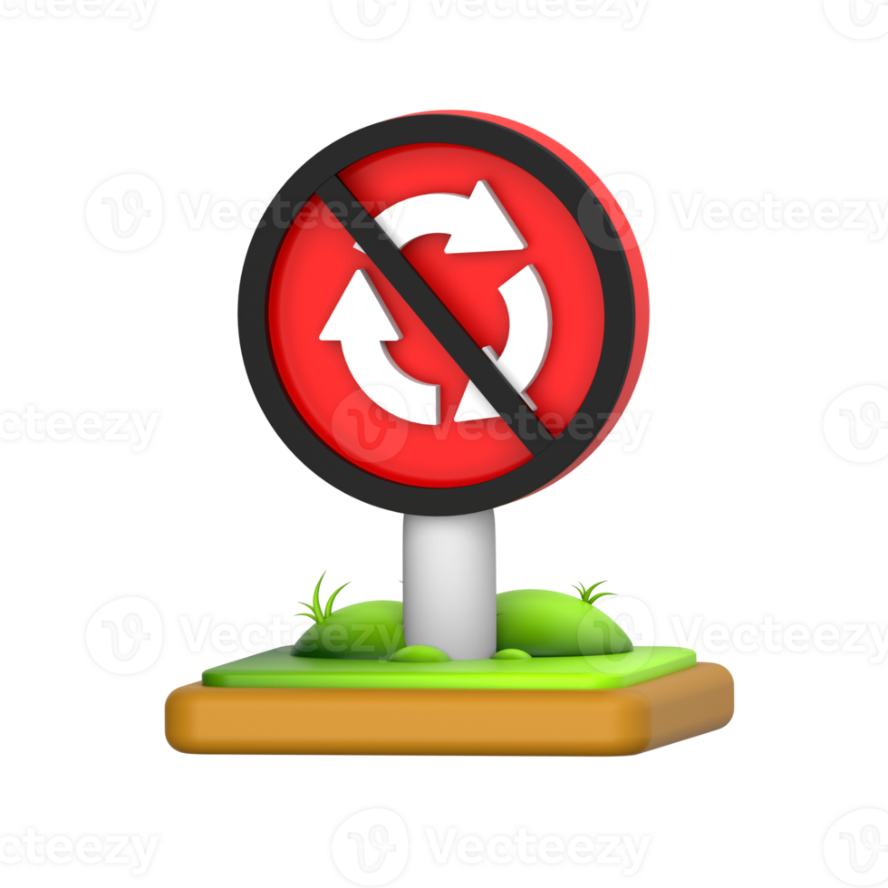 No Round About Circle 3D Icon png