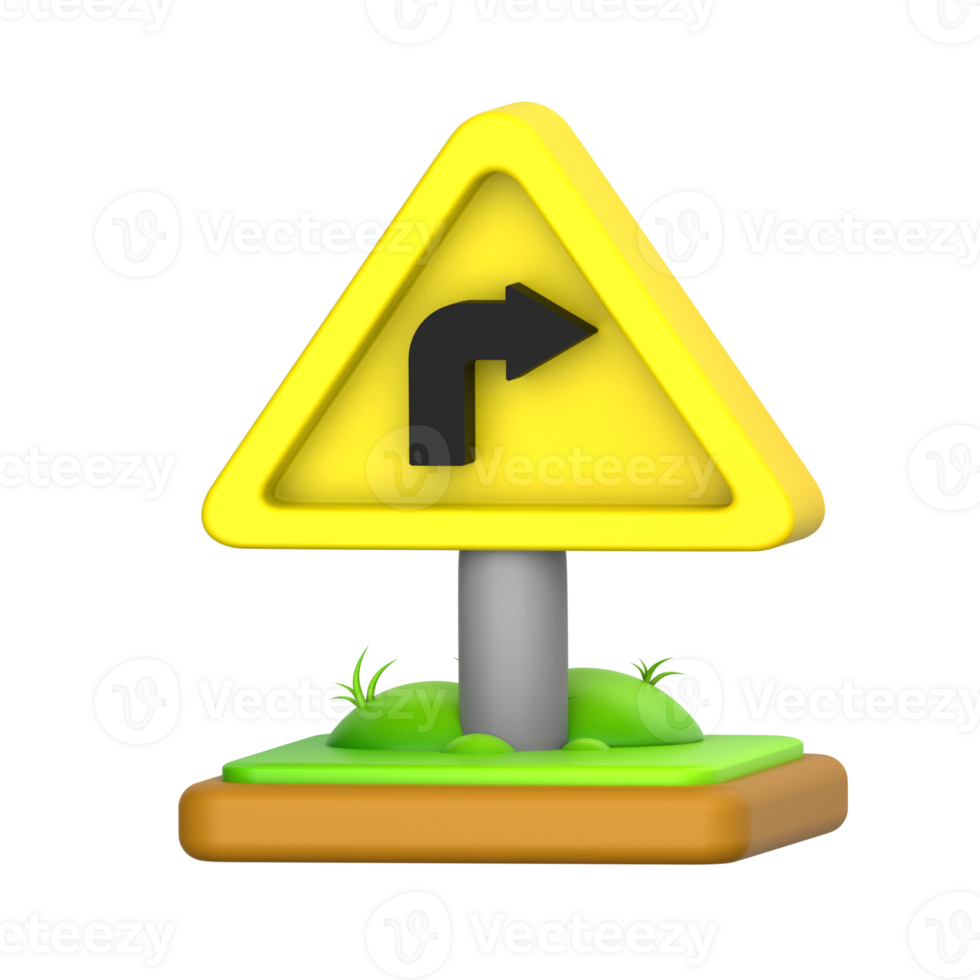 right Turn 3D Icon png