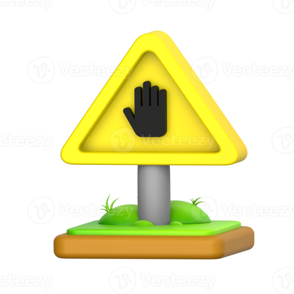 Stop Traffic Sign 3D Icon png